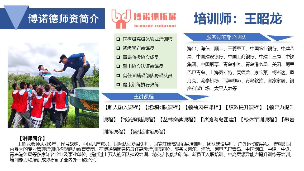 青岛博诺德团建拓展培训师